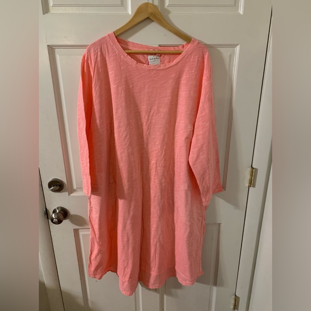 NWT Fresh Produce Catalina Pockets 100% Cotton Dress Peony 3X Made in USA